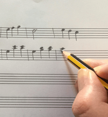 Compositie op bladmuziek zetten
